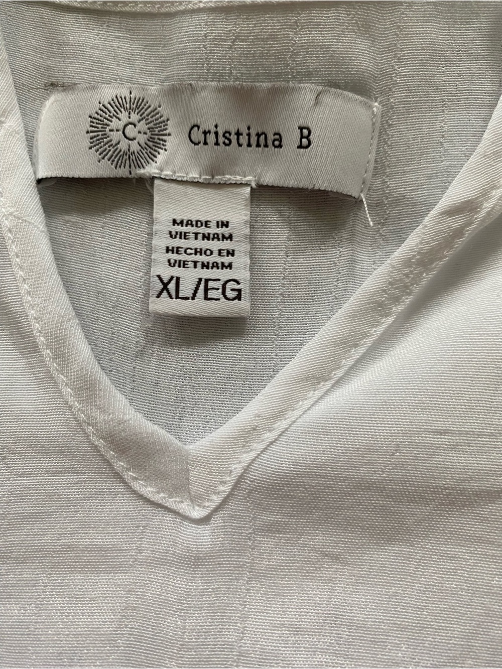 Cristina B White V-Neck Top
